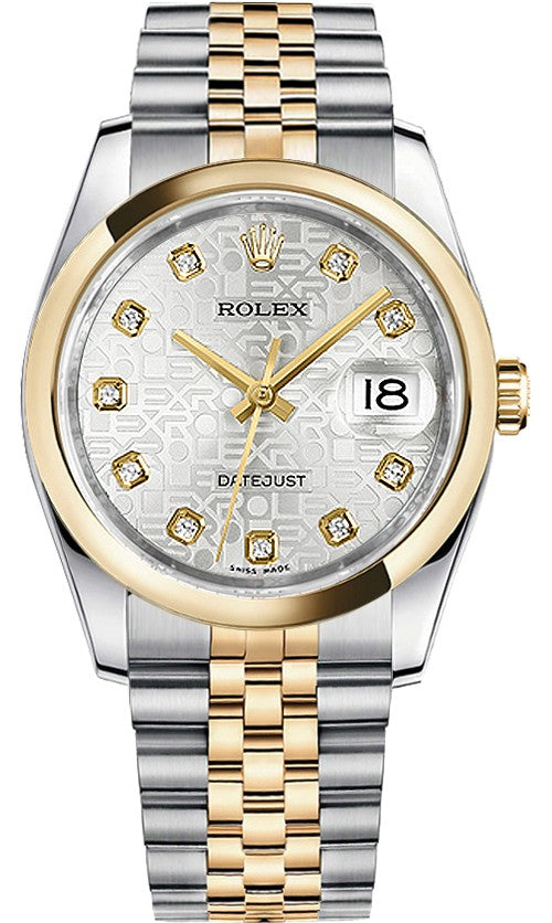 Rolex Datejust 36 Silver Diamond Jubilee Dial Watch 116203-0177
