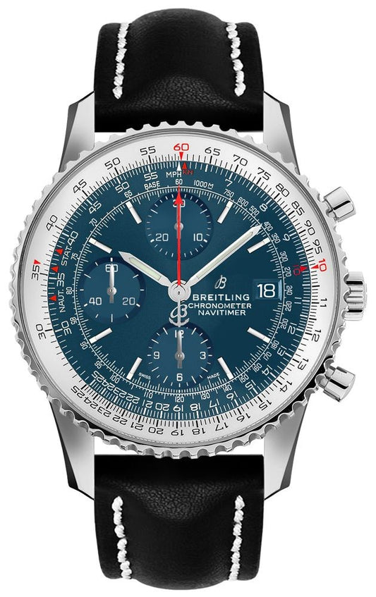Breitling Navitimer Chronograph 41 Blue Dial Black Leather Men's Watch A13324121C1X2