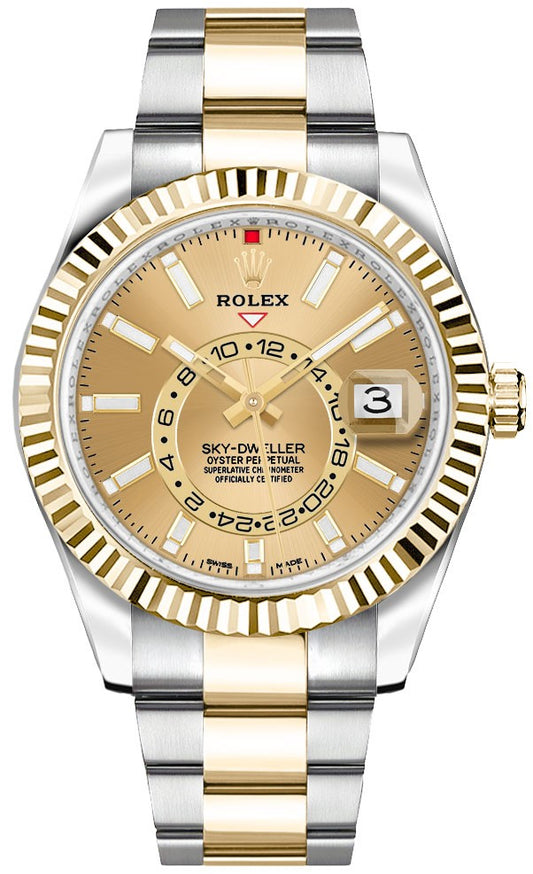 Rolex Sky-Dweller Champagne Dial Men's Watch 326933-0001