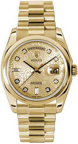 Rolex Day-Date 36 Champagne Diamond Jubilee Dial Watch 118208-0109