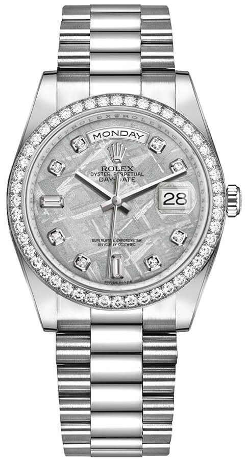 Rolex Day-Date 36 Platinum Diamond President Bracelet Watch 118346-0093