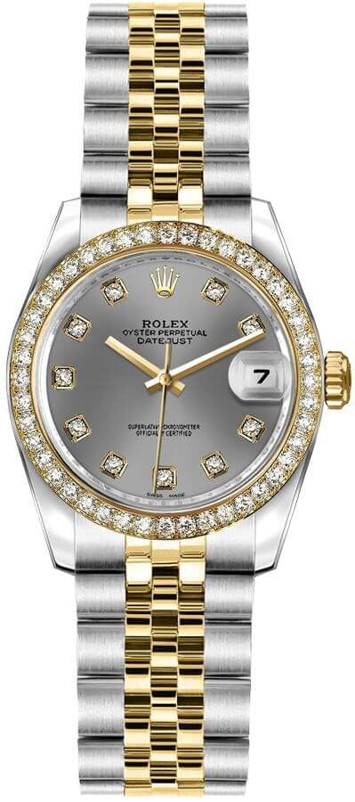 Rolex Lady-Datejust 26 Rhodium Diamond Dial Women's Watch 179383
