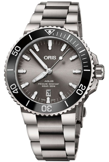 Oris Aquis Titanium Date Grey Dial Men's Watch 73377307153MB