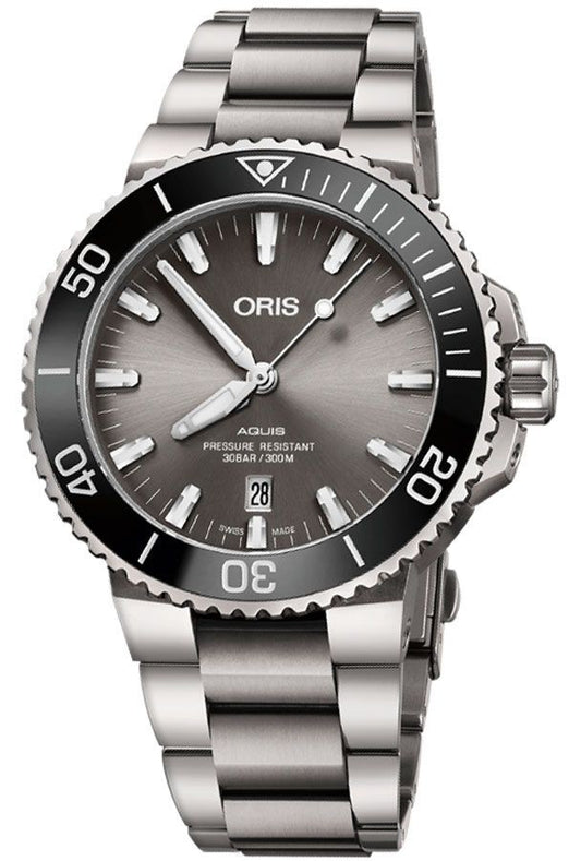 Oris Aquis Titanium Date Grey Dial Men's Watch 73377307153MB