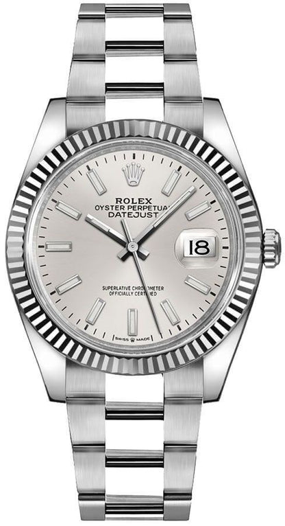 Rolex Datejust 36 White Gold Fluted Bezel Unisex Watch 126234-0014