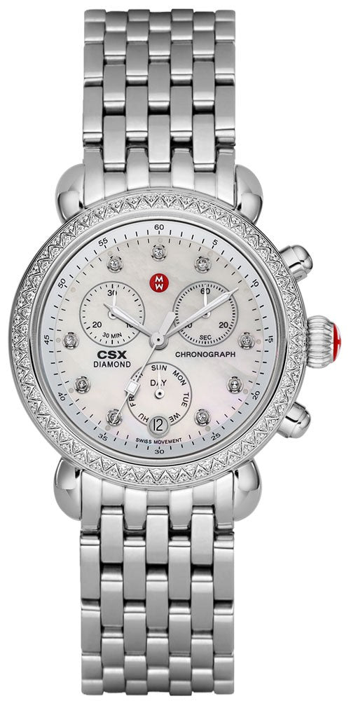 Michele Signature CSX-36 Diamond & Pearl White Dial Ladies Watch MWW03M000114