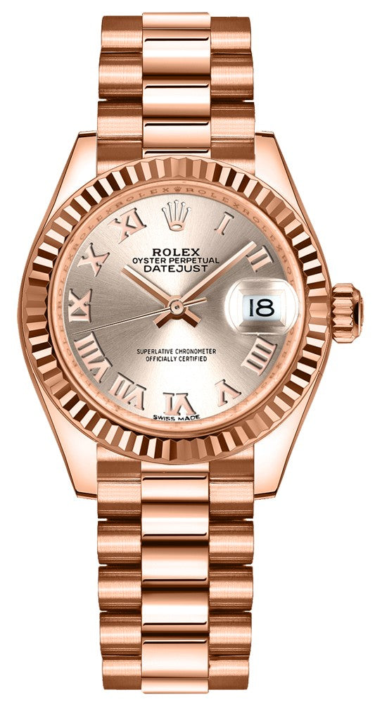 Rolex Lady-Datejust 28 Fluted Bezel Women's Watch 279175-0011