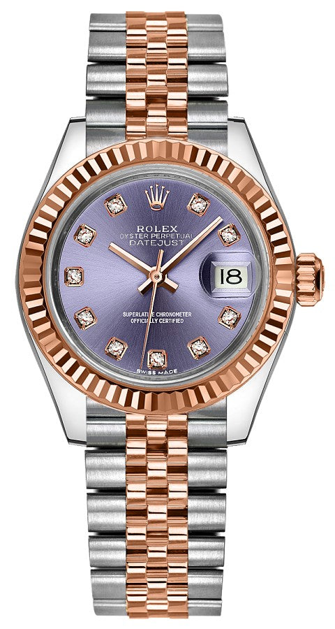 Rolex Lady-Datejust 28 Purple Diamond Jubilee Bracelet Watch 279171-0015
