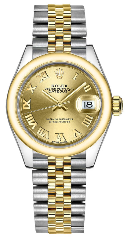 Rolex Lady-Datejust 28 Champagne Dial Watch 279163-0009