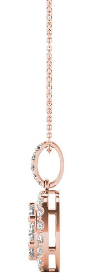 Diamond Round Pendant, .56 Carat on Solid 18k Rose Gold P20241R
