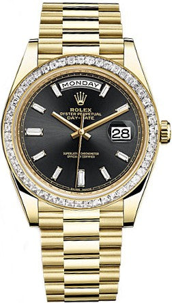Rolex Day-Date 40 Black Diamond Men's Watch 228398TBR-0001