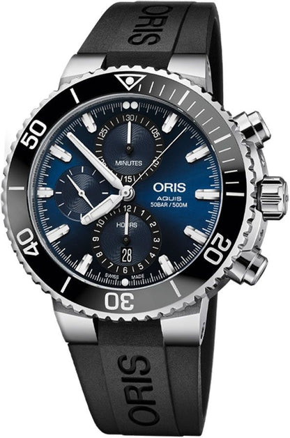 Oris Aquis Chronograph Blue Dial Men's Watch 77477434155RS