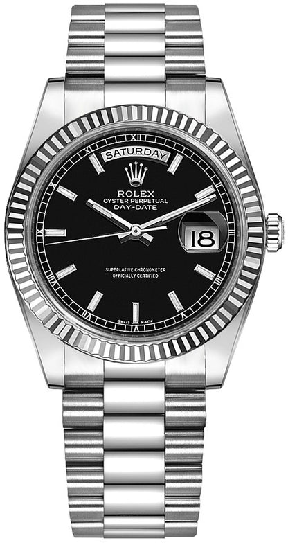 Rolex Day-Date 36 Black Dial Watch 118239-0090