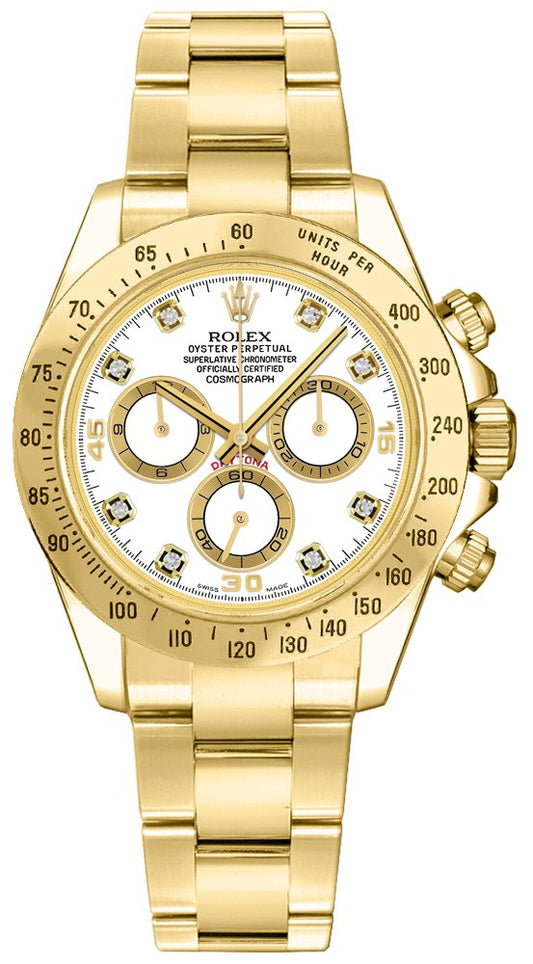 Rolex Cosmograph Daytona White Diamond Dial Watch 116528-0034