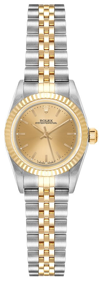 Rolex Oyster Perpetual 24 Champagne Dial Women's Watch 67193