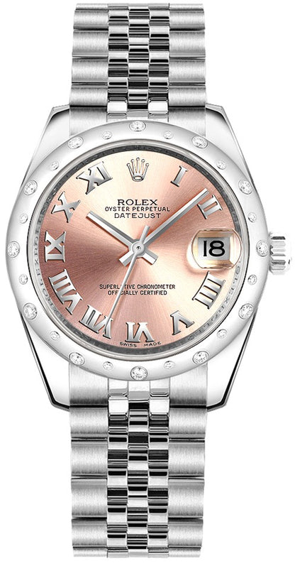 Rolex Datejust 31 Pink Roman Numeral Watch 178344-0019