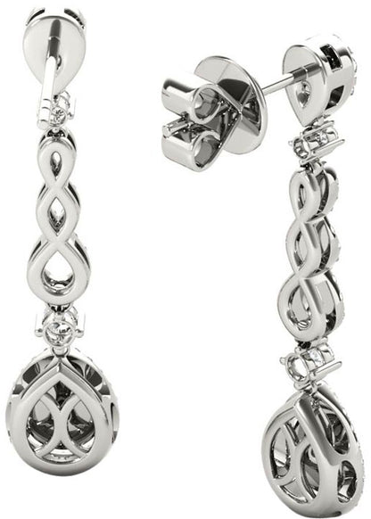 Diamond Earrings, .58 Carat Diamonds on Solid 18k White Gold E20251W