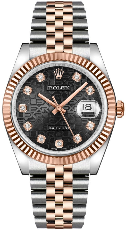 Rolex Datejust 36 Black Diamond Jubilee Dial Watch 116231-0101