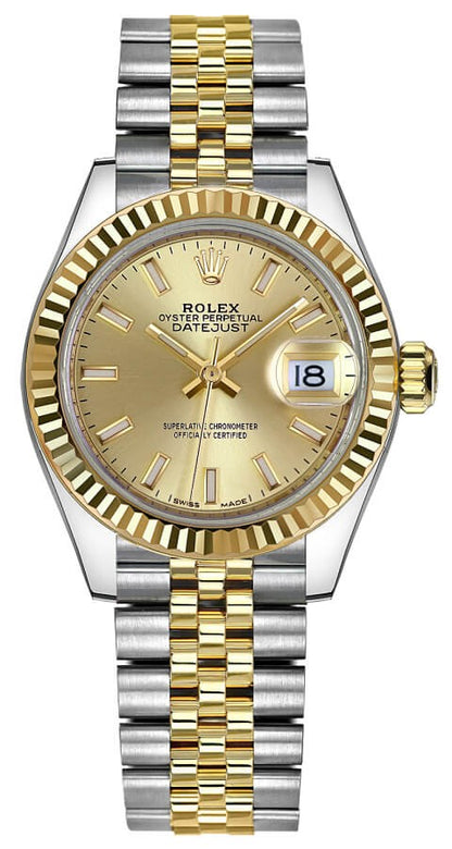 Rolex Lady-Datejust 28 Champagne Dial Women's Watch 279173-0001