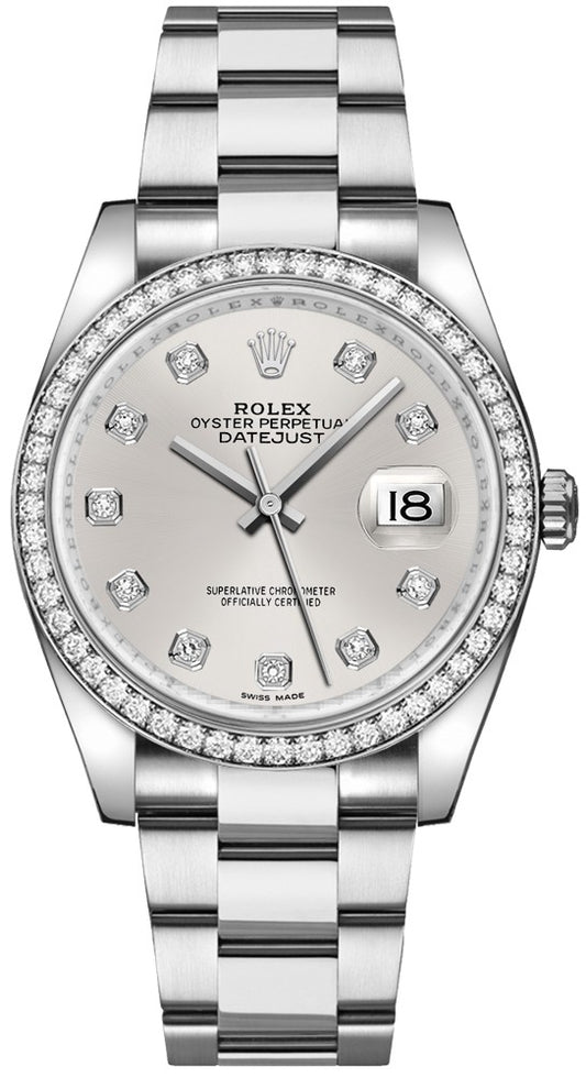 Rolex Datejust 36 Diamond Bezel Oyster Bracelet Women's Watch 116244-0033