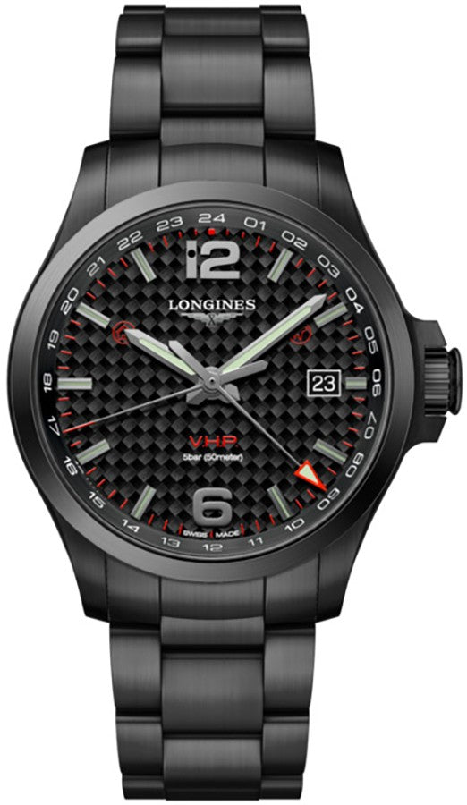 Longines Conquest V.H.P. GMT Quartz 43mm Men's Watch L3.728.2.66.6