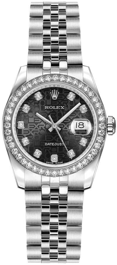 Rolex Lady-Datejust 26 Diamond Bezel Women's Watch 179384