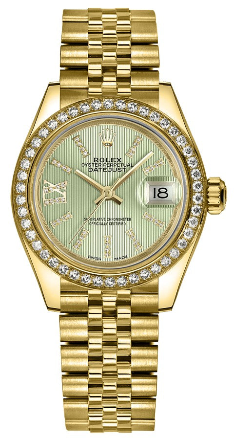 Rolex Lady-Datejust 28 Green Diamond Dial Watch 279138RBR-0004