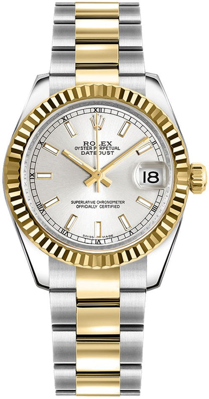 Rolex Datejust 31 Yellow Gold Fluted Bezel Watch 178273-0011