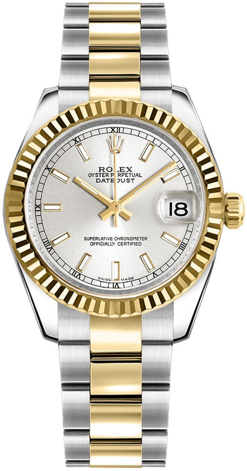 Rolex Datejust 31 Yellow Gold Fluted Bezel Watch 178273-0011