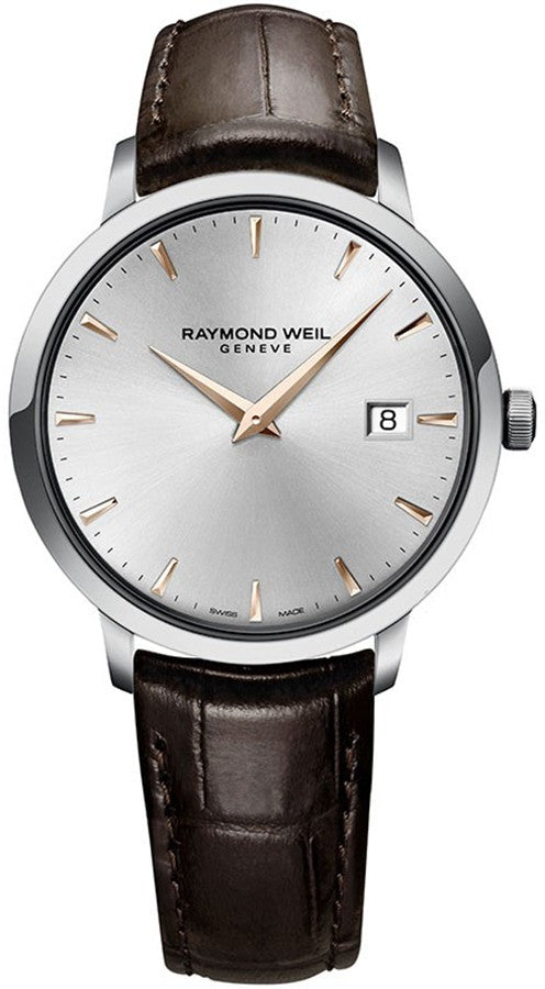 Raymond Weil Toccata Silver Dial Leather Strap Men's Watch 5488-SL5-65001