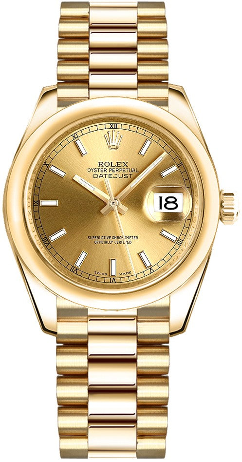 Rolex Datejust 31 18k Yellow Gold Watch 178248-0048