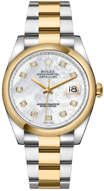 Rolex Datejust 36 Mother of Pearl Diamond Watch 116203-0189