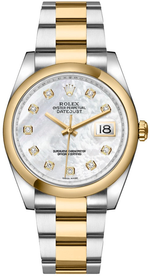 Rolex Datejust 36 Mother of Pearl Diamond Watch 116203-0189