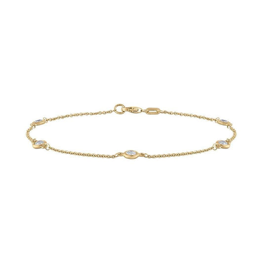 Diamond by the Yard Bracelet, 0.32 Carat on 14k Yellow Gold