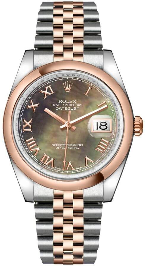 Rolex Datejust 36 Roman Numerals Two Tone Unisex Watch 116201
