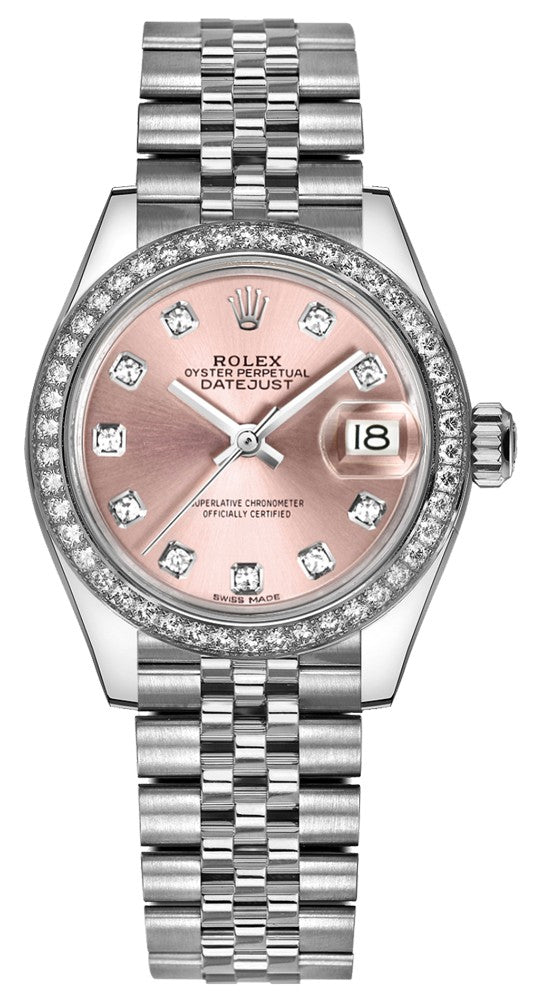 Rolex Lady-Datejust 28 Pink Diamond Jubilee Bracelet Watch 279384RBR-0003
