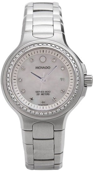 Movado Series 800 Stainless Steel Diamond 27mm Women's Watch 2600035