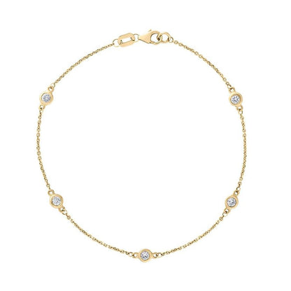Diamond by the Yard Bracelet, 0.32 Carat on 14k Yellow Gold