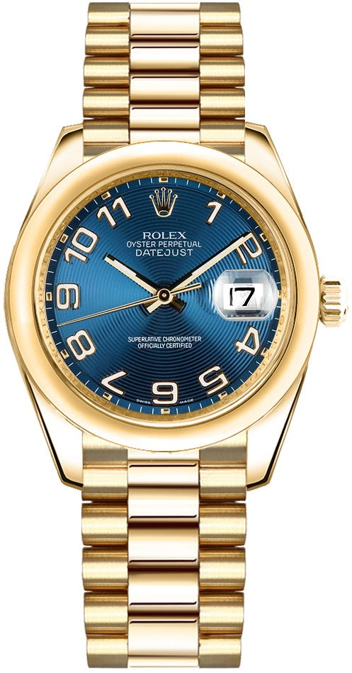 Rolex Datejust 31 Solid Gold Blue Dial Watch 178248
