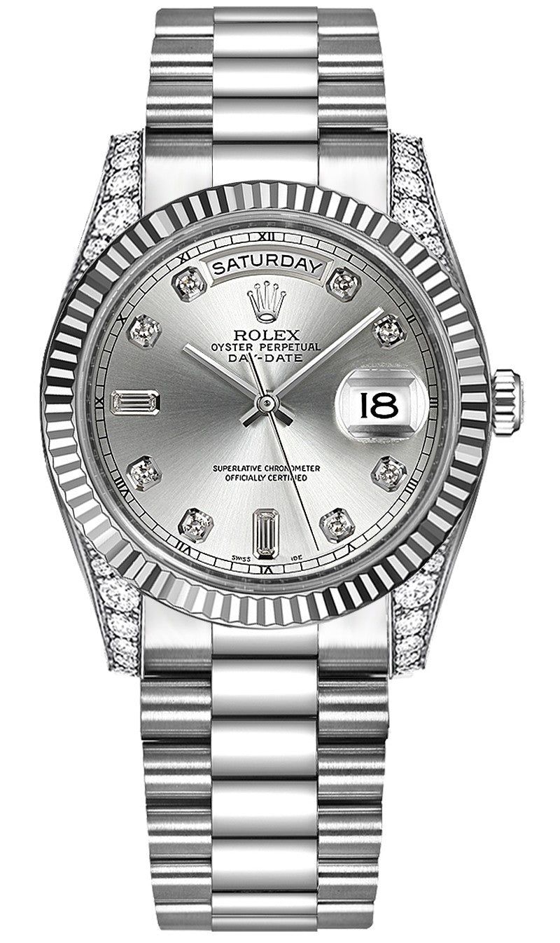 Rolex Day-Date 36 Solid 18K White Gold Watch 118339