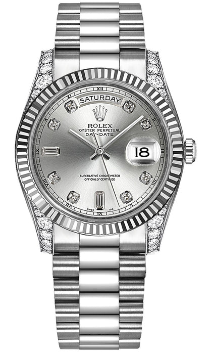 Rolex Day-Date 36 Solid 18K White Gold Watch 118339