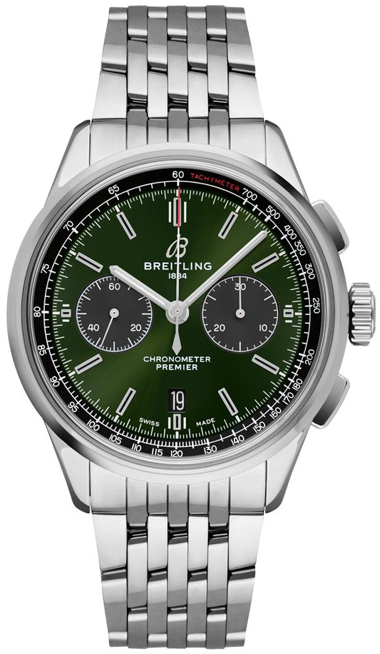 Breitling Premier B01 Chronograph 42 Bentley Green Dial Men's Watch AB0118A11L1A1