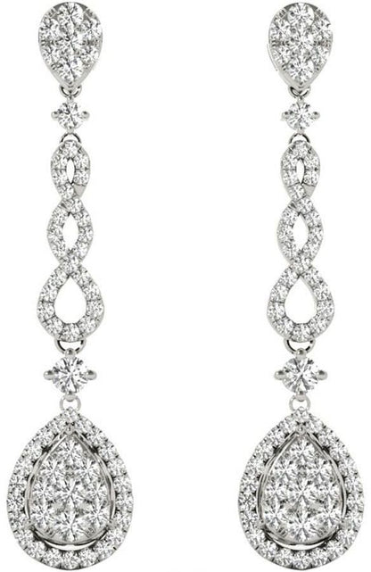 Diamond Earrings, .58 Carat Diamonds on Solid 18k White Gold E20251W