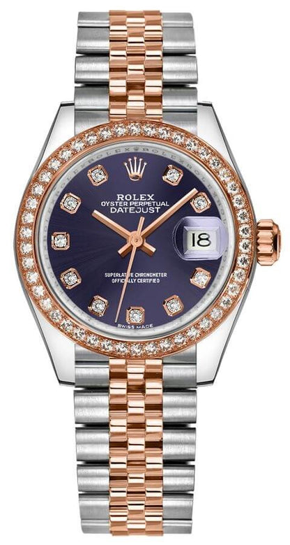 Rolex Lady-Datejust 28 Purple Diamond Dial Watch 279381RBR-0015