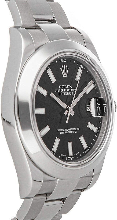 Rolex Datejust II 41 Black Index Dial Men's Luxury Watch 116300-0001