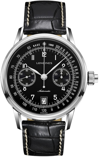 Longines Heritage Column-Wheel Chronograph Black Dial Men's Watch L2.800.4.53.0