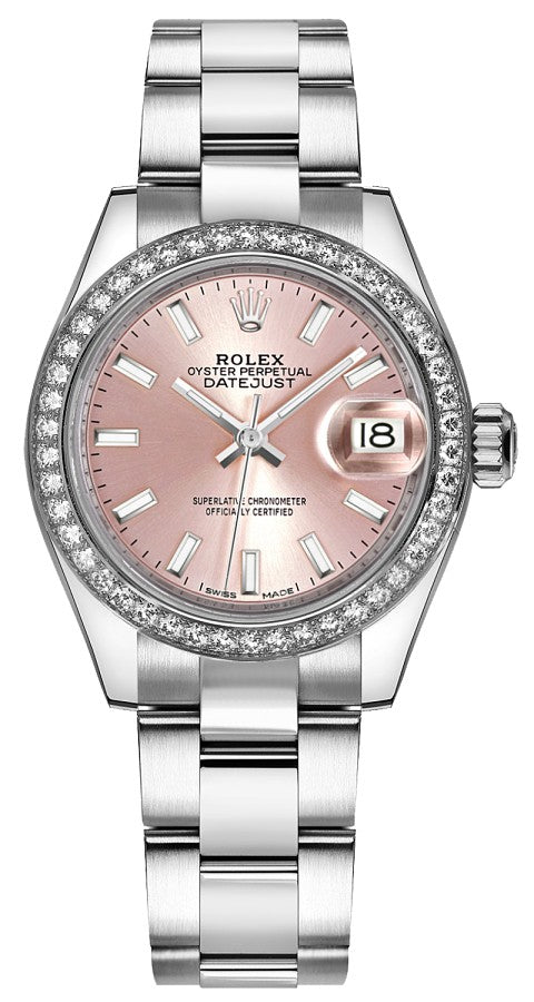 Rolex Lady-Datejust 28 Pink Index Dial Women's Watch 279384RBR-0002