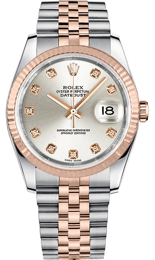 Rolex Datejust 36 Diamond Silver Dial Watch 116231
