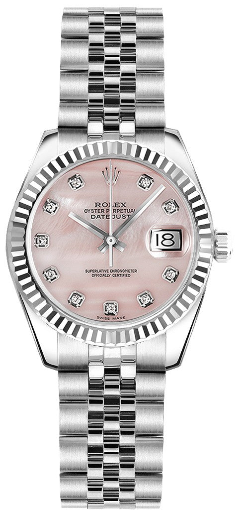 Rolex Lady-Datejust 26 Pink Mother of Pearl Dial Watch 179174