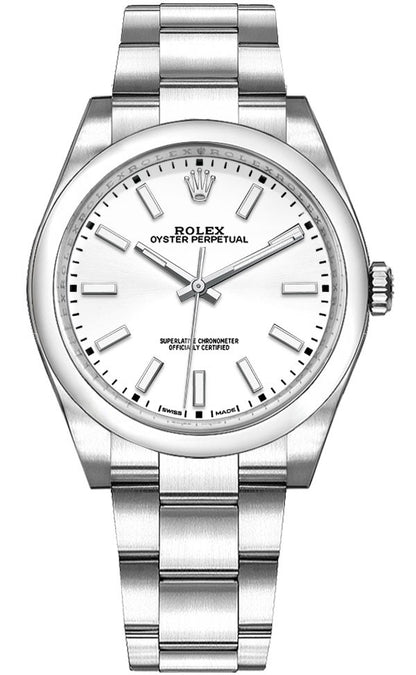 Rolex Oyster Perpetual 34 White Dial Women's Watch 114200-0024